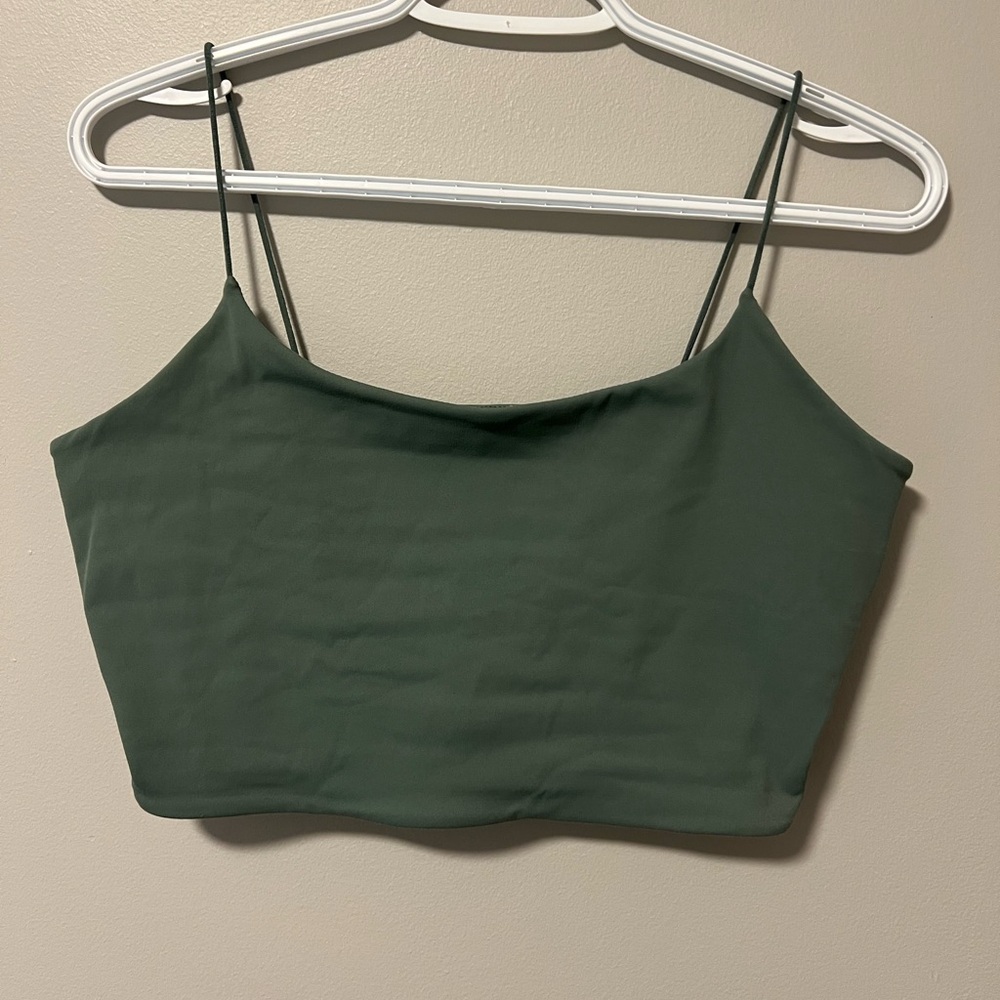 Garage Dark Green Cropped Tank Top